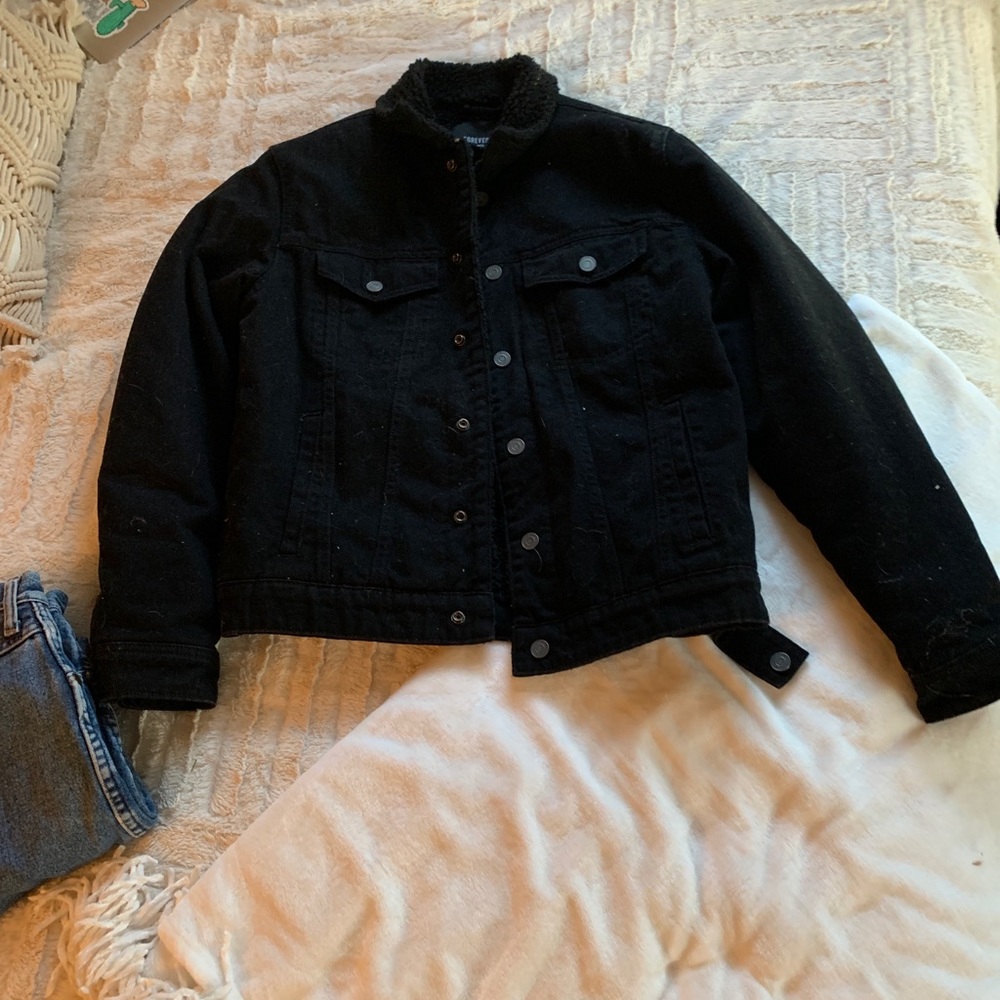 Black Sherpa Denim Jacket